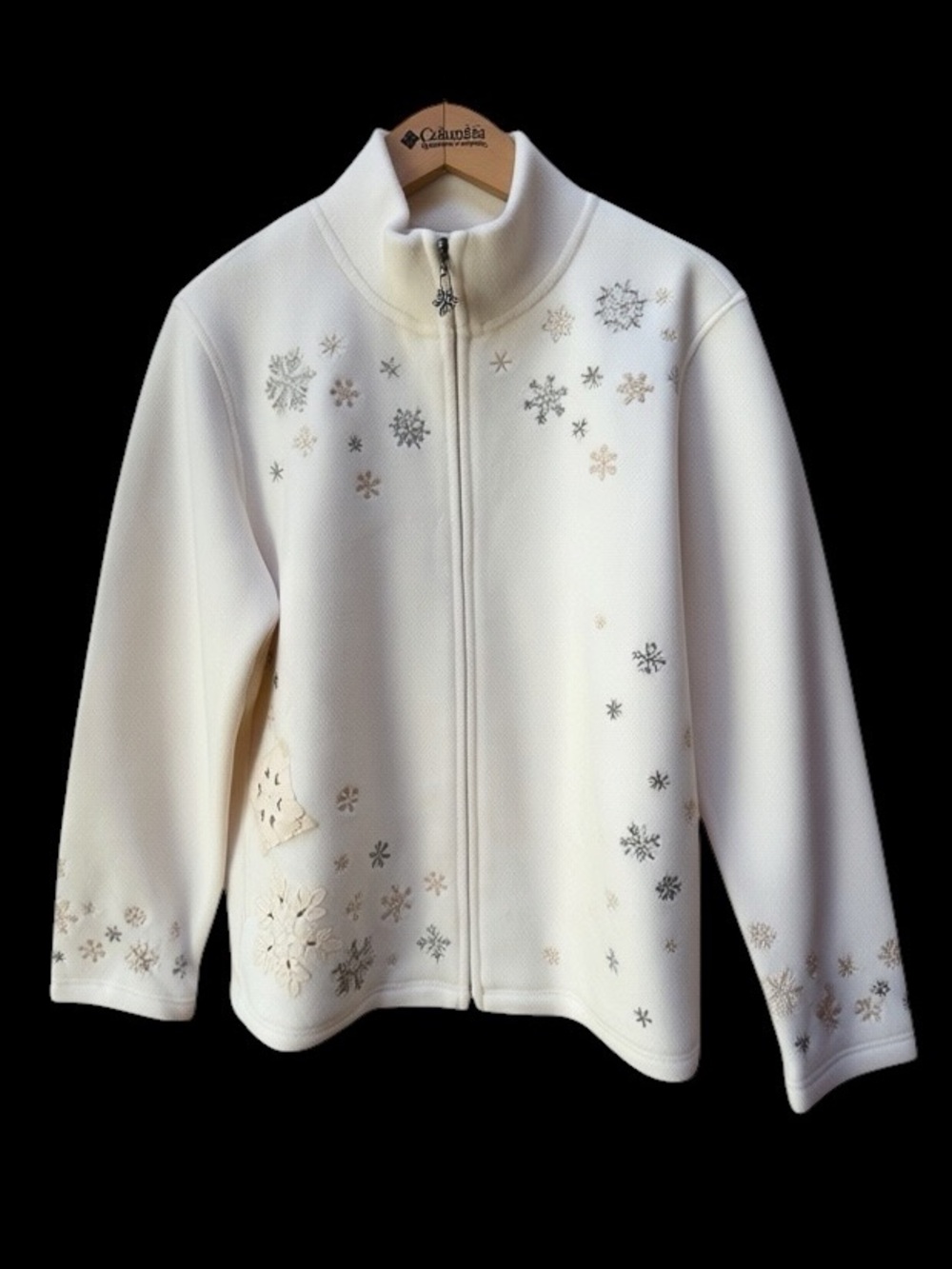 NWT Talbots Ivory Beaded & Embroidered Zip Up Jacket